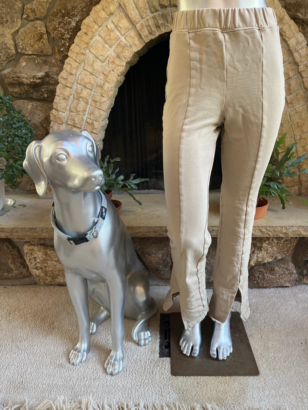 Good American High Waisted Beige Pull- On Flare Pants Women’s Size 3